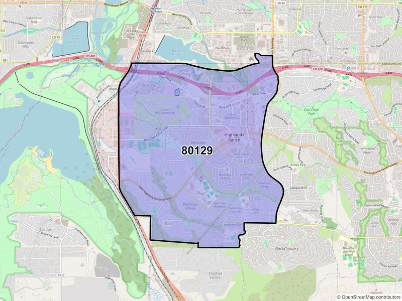 Map of ZIP Code 80129 — Littleton, CO