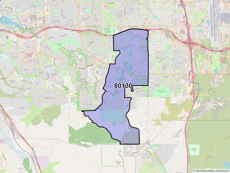 Map of ZIP Code 80130 — Littleton, CO