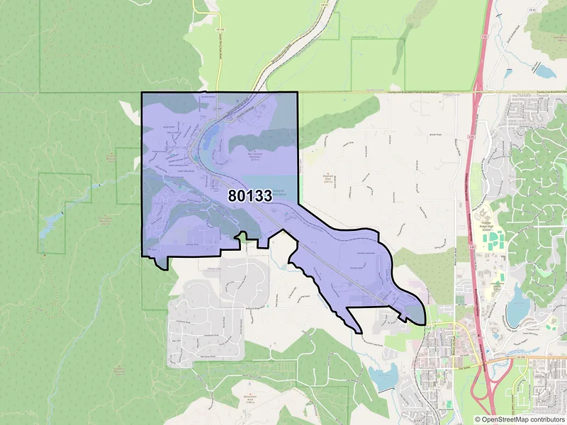 Map of ZIP Code 80133 — Palmer Lake, CO