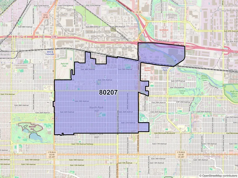 Map of ZIP Code 80207 — Denver, CO