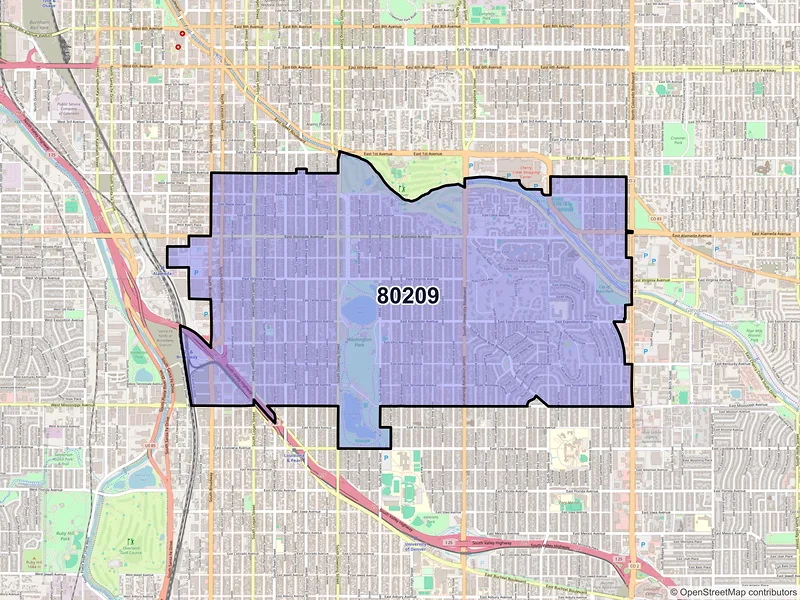 Map of ZIP Code 80209 — Denver, CO