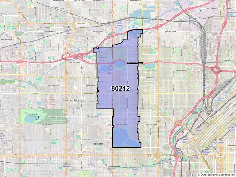 Map of ZIP Code 80212 — Denver, CO