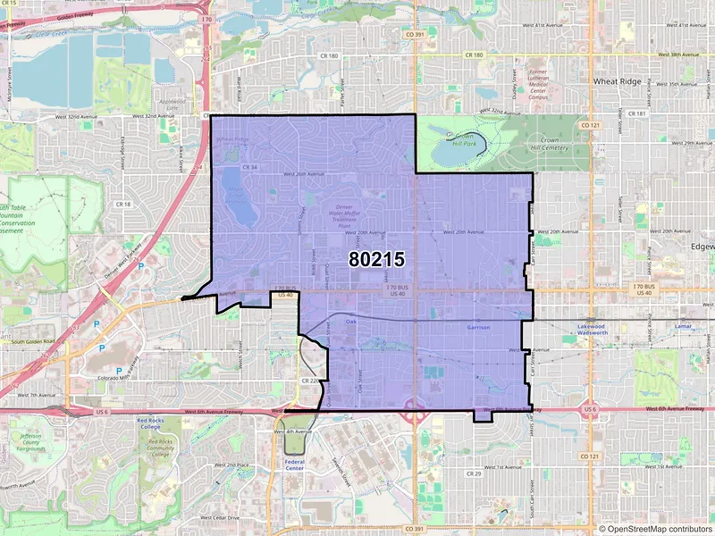 Map of ZIP Code 80215 — Denver, CO