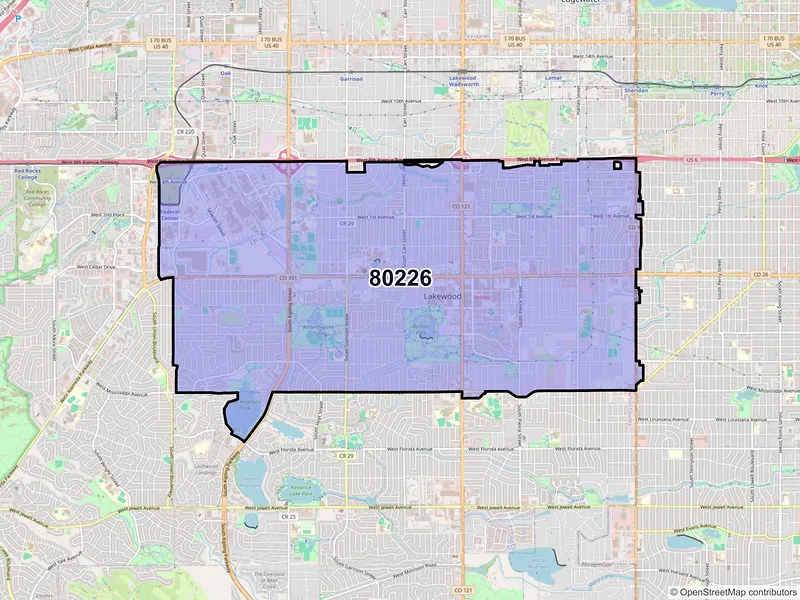 Map of ZIP Code 80226 — Denver, CO