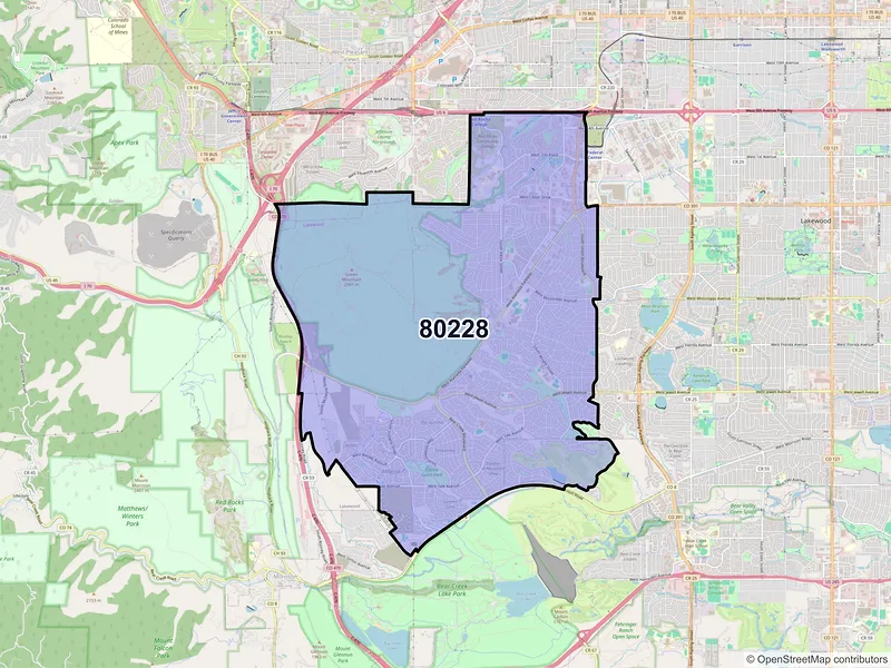 Map of ZIP Code 80228 — Denver, CO