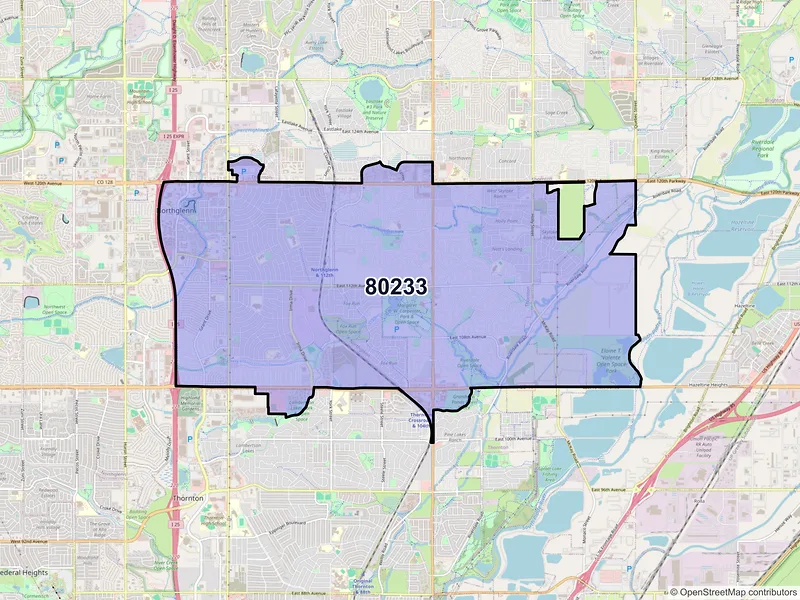 Map of ZIP Code 80233 — Denver, CO