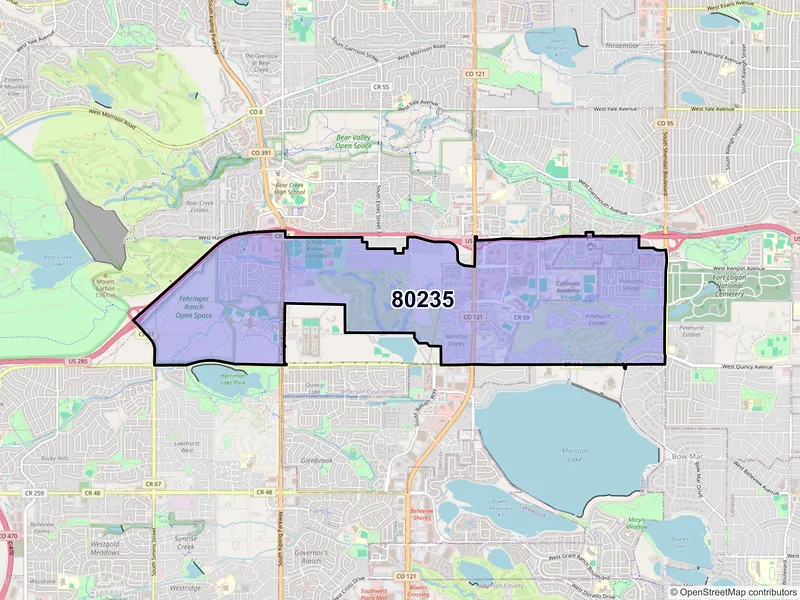 Map of ZIP Code 80235 — Denver, CO