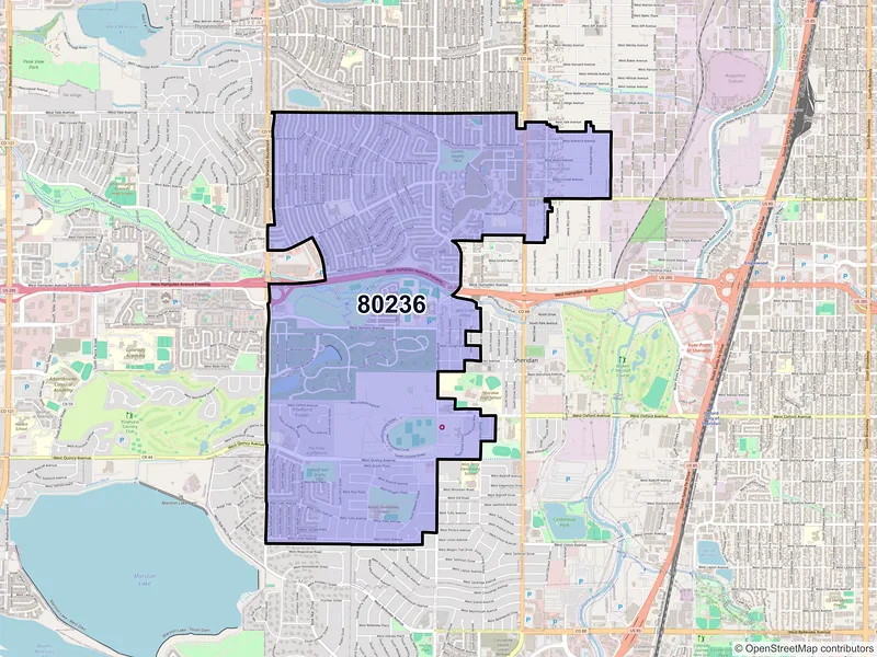Map of ZIP Code 80236 — Denver, CO
