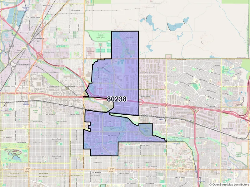 Map of ZIP Code 80238 — Denver, CO