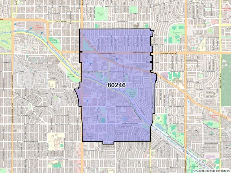 Map of ZIP Code 80246 — Denver, CO