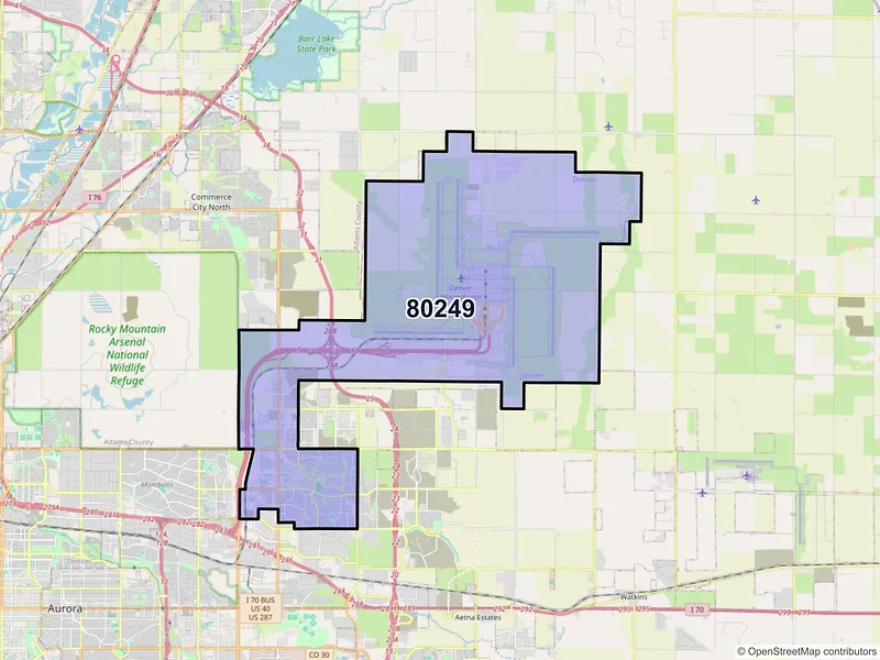 Map of ZIP Code 80249 — Denver, CO