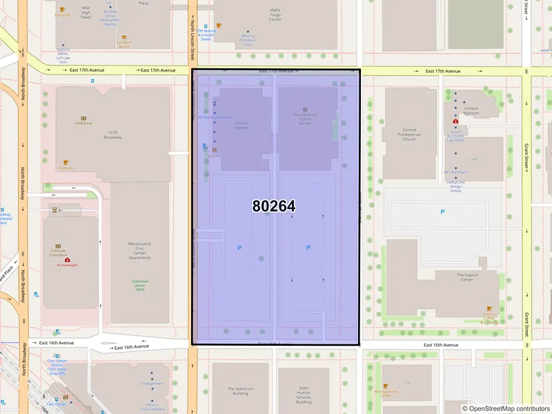 Map of ZIP Code 80264 — Denver, CO