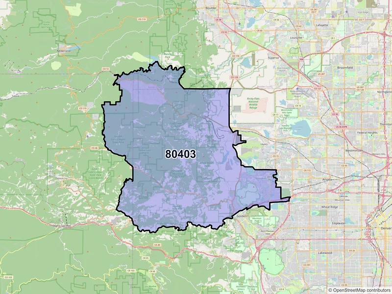 Map of ZIP Code 80403 — Golden, CO