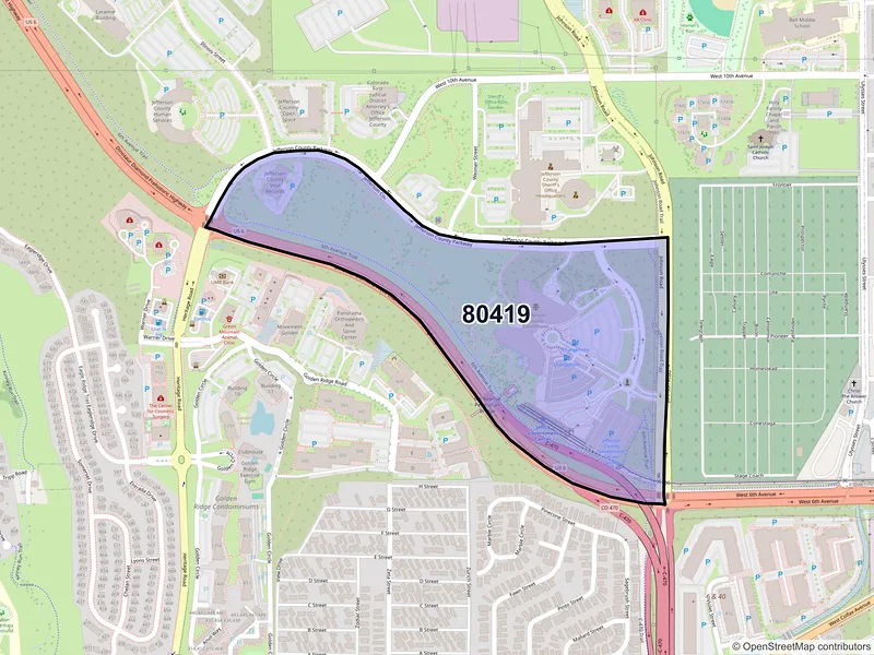 Map of ZIP Code 80419 — Golden, CO