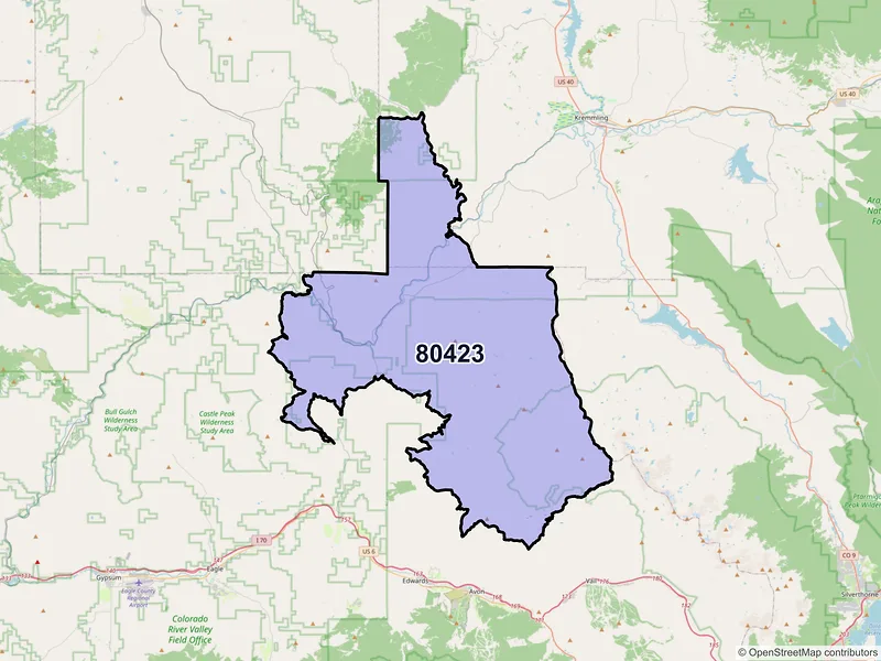 Map of ZIP Code 80423 — Bond, CO