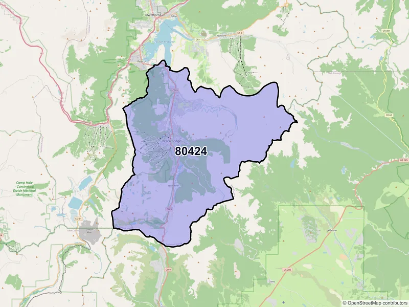 Map of ZIP Code 80424 — Breckenridge, CO