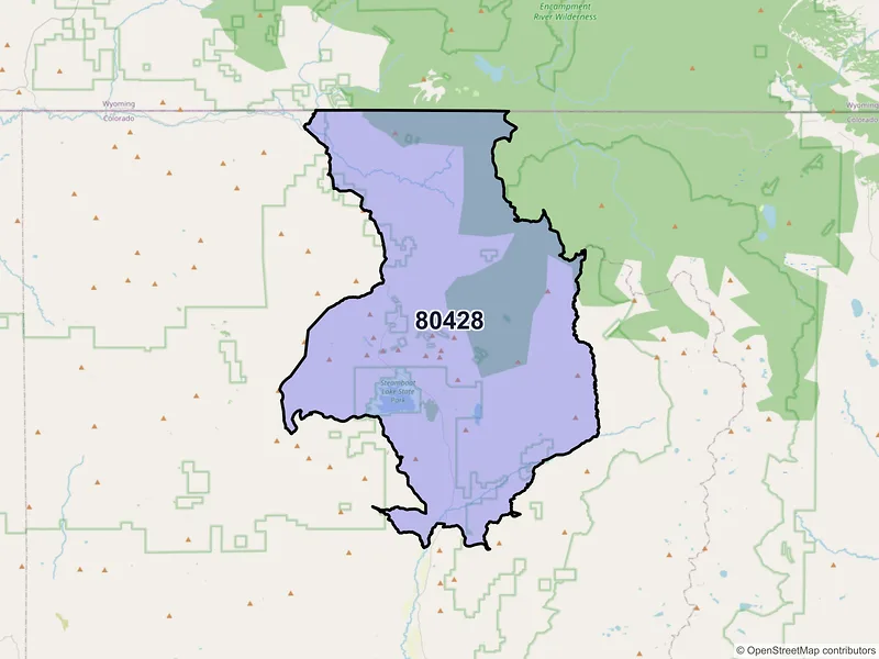 Map of ZIP Code 80428 — Clark, CO
