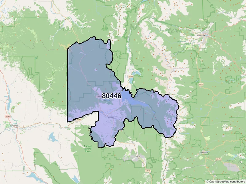 Map of ZIP Code 80446 — Granby, CO