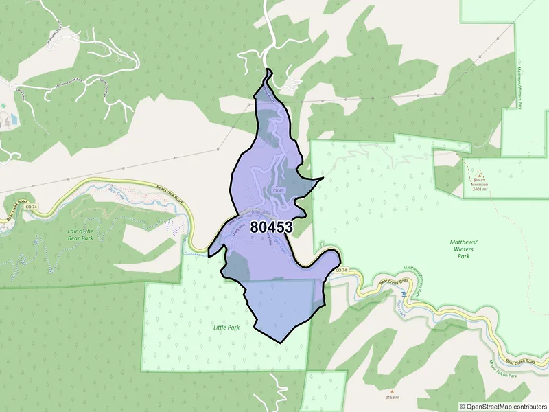 Map of Idledale, Colorado and ZIP codes