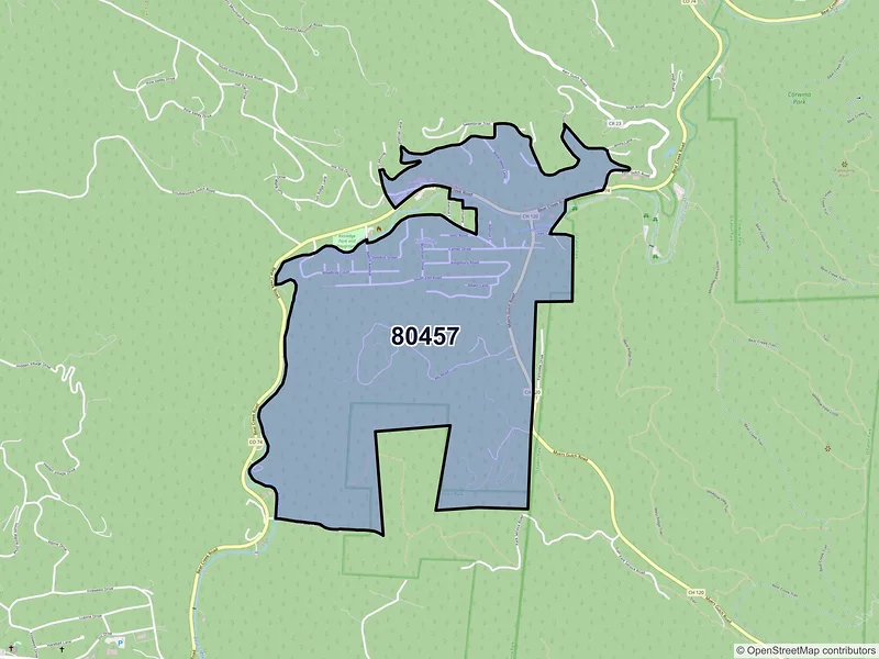 Map of Kittredge, Colorado and ZIP codes