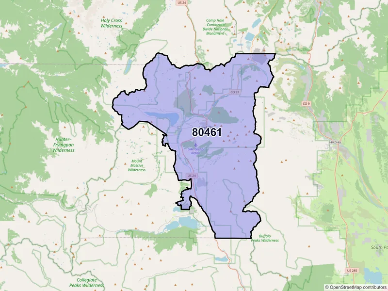 Map of ZIP Code 80461 — Leadville, CO