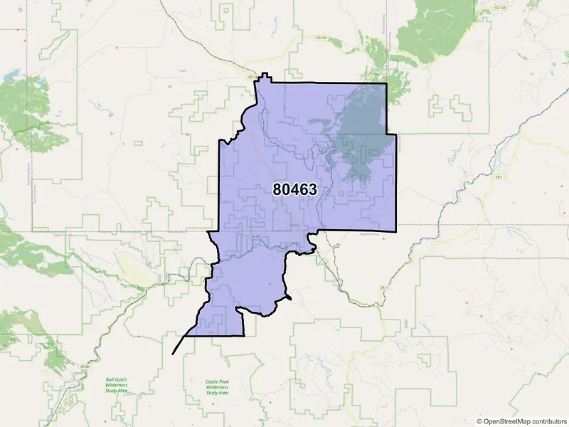 Map of ZIP Code 80463 — Mc Coy, CO