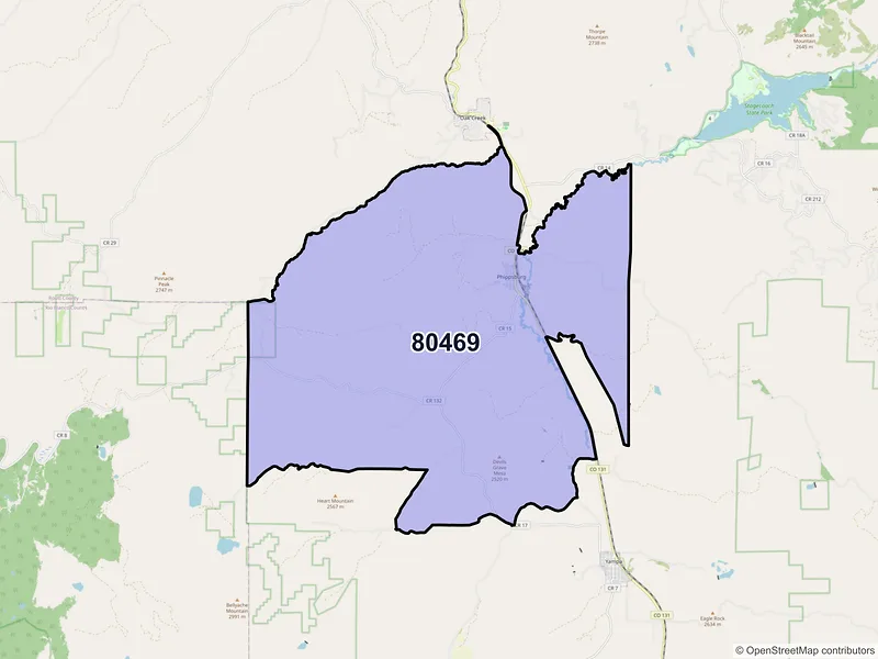 Map of Phippsburg, Colorado and ZIP codes