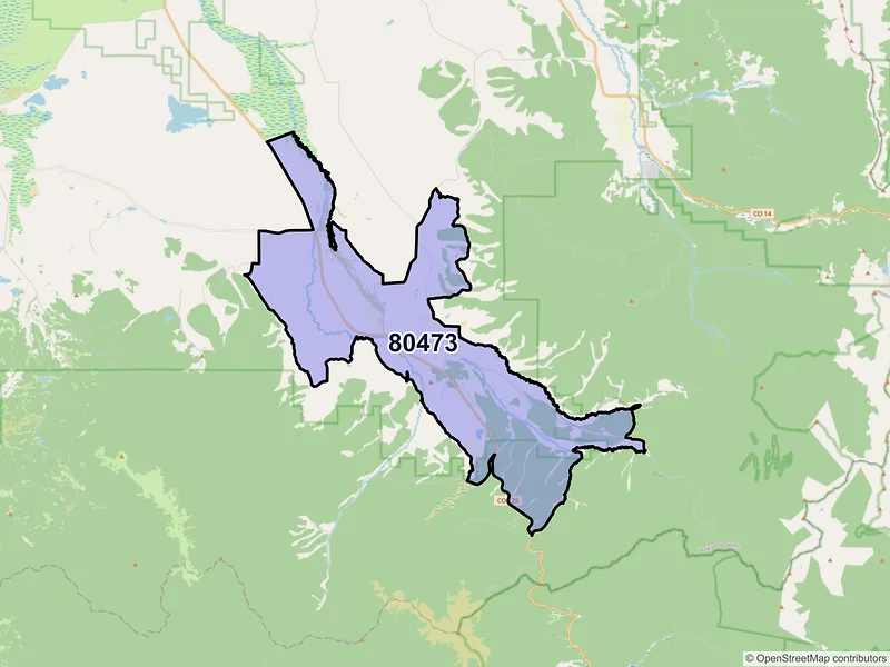 Map of Rand, Colorado and ZIP codes