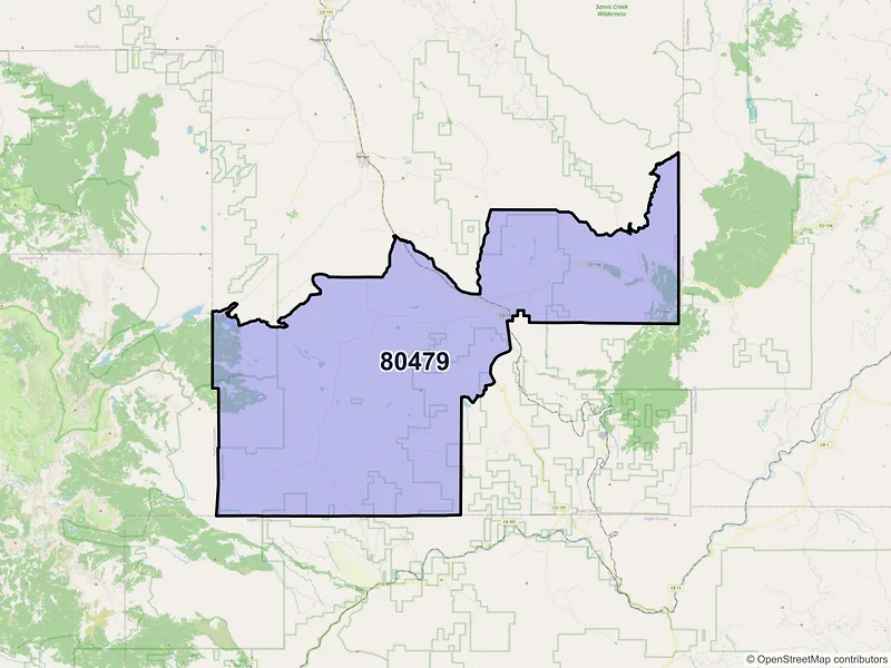 Map of Toponas, Colorado and ZIP codes