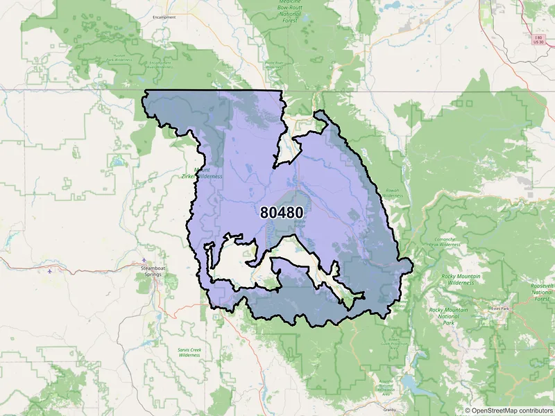 Map of Walden, Colorado and ZIP codes