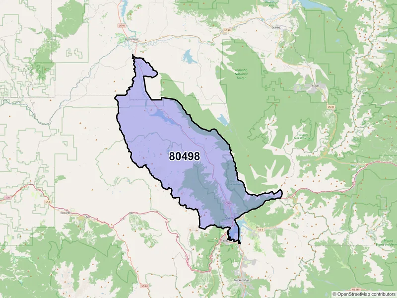 Map of ZIP Code 80498 — Silverthorne, CO