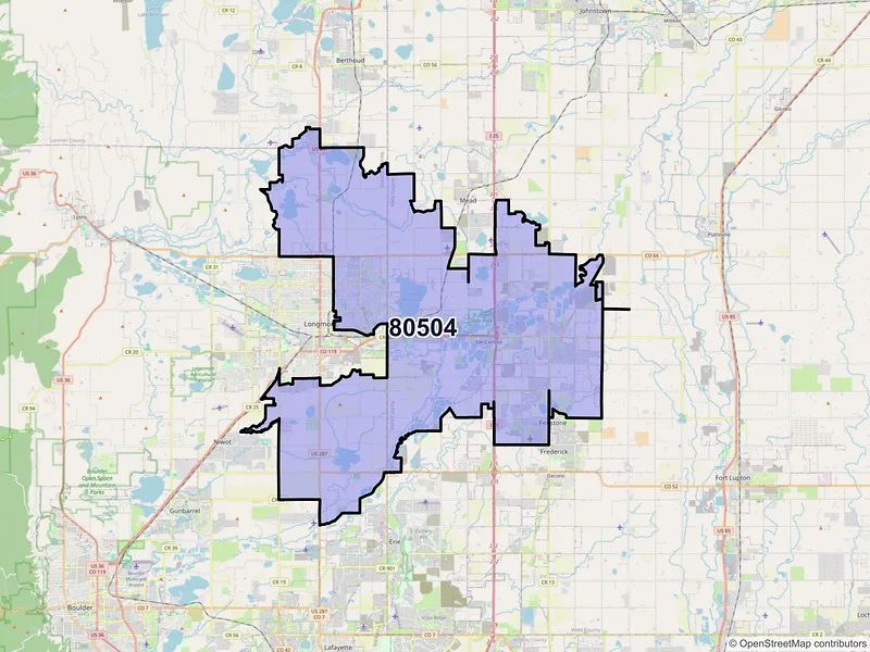 Map of ZIP Code 80504 — Longmont, CO