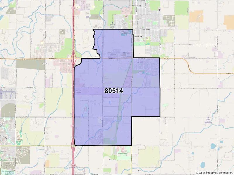 Map of ZIP Code 80514 — Dacono, CO