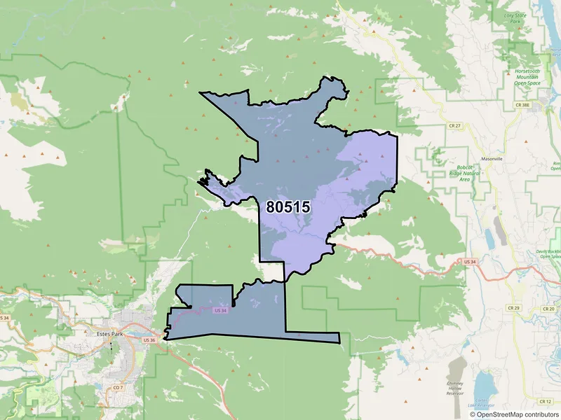 Map of ZIP Code 80515 — Drake, CO