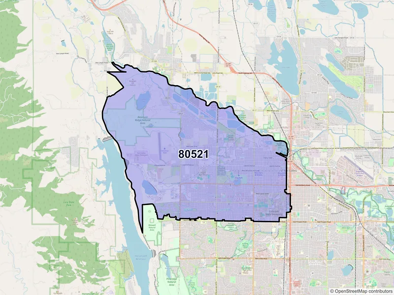 Map of ZIP Code 80521 — Fort Collins, CO