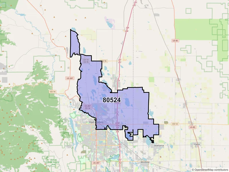Map of ZIP Code 80524 — Fort Collins, CO