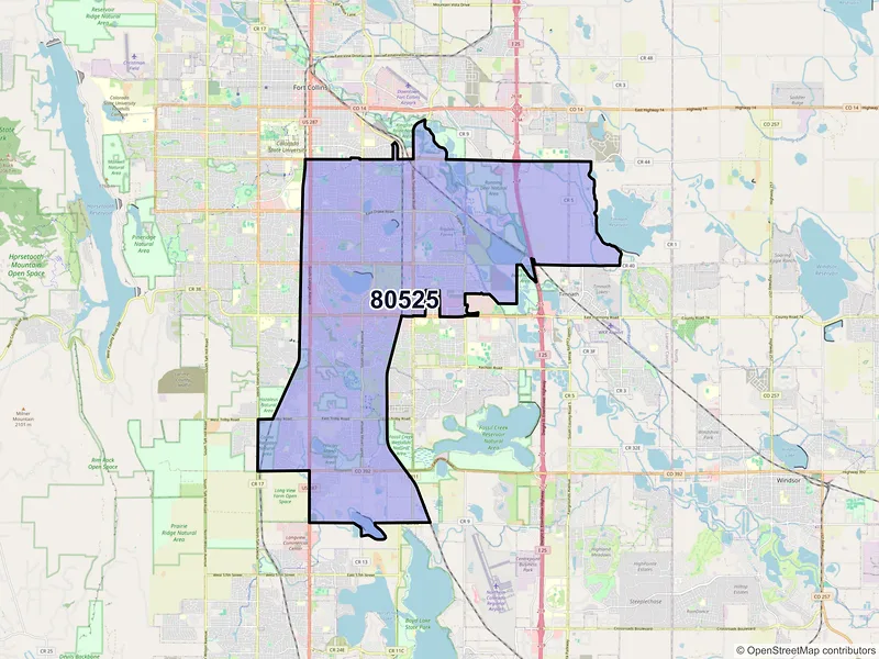 Map of ZIP Code 80525 — Fort Collins, CO
