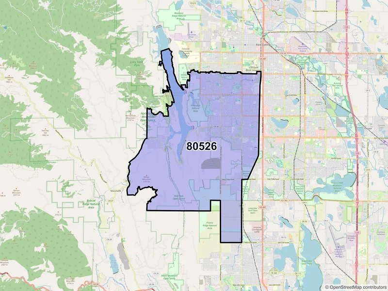 Map of ZIP Code 80526 — Fort Collins, CO