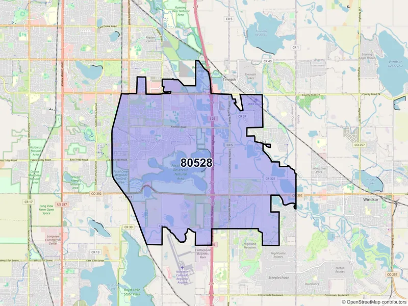 Map of ZIP Code 80528 — Fort Collins, CO