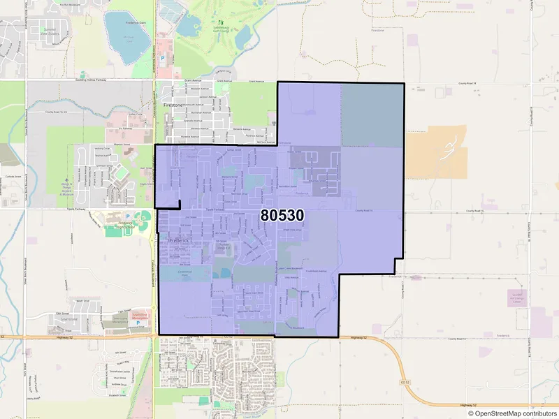 Map of ZIP Code 80530 — Frederick, CO