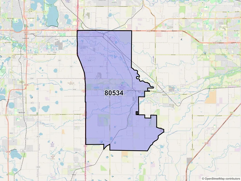 Map of ZIP Code 80534 — Johnstown, CO