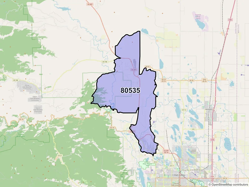 Map of ZIP Code 80535 — Laporte, CO