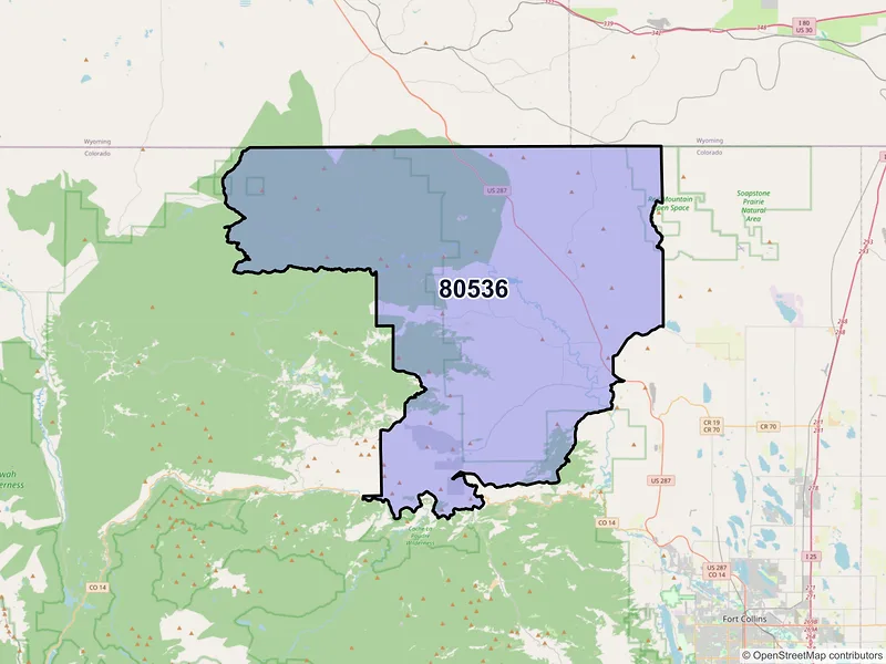 Map of ZIP Code 80536 — Livermore, CO