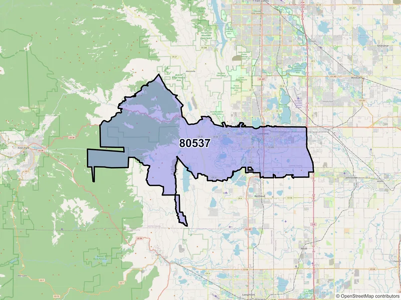 Map of ZIP Code 80537 — Loveland, CO