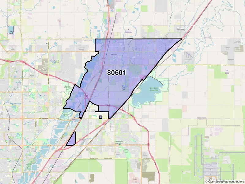 Map of ZIP Code 80601 — Brighton, CO