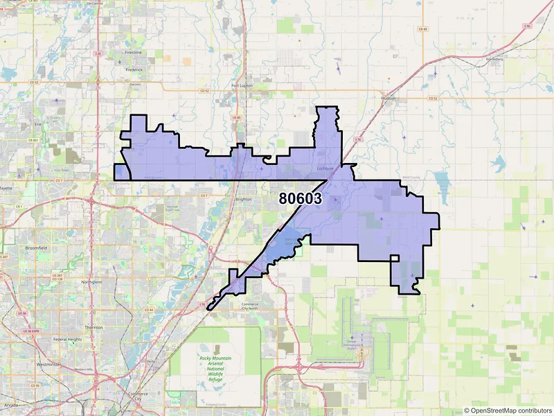 Map of ZIP Code 80603 — Brighton, CO