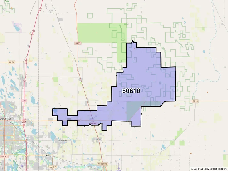 Map of ZIP Code 80610 — Ault, CO