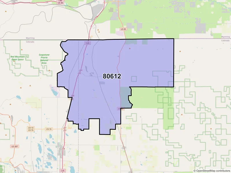 Map of ZIP Code 80612 — Carr, CO
