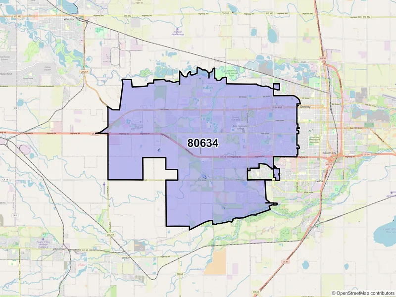 Map of ZIP Code 80634 — Greeley, CO