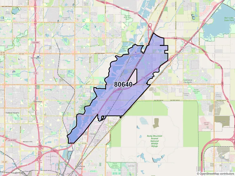 Map of ZIP Code 80640 — Henderson, CO
